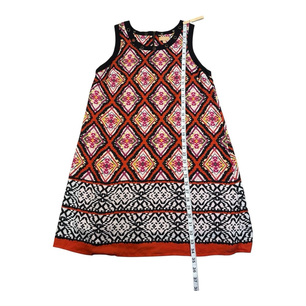 Takara Sleeveless Shift Dress Size Medium Multicolor Geometric Boho Tribal Print - Picture 7 of 9